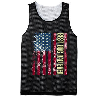 Best Dog Dad Ever Gift American Flag Fathers Day Mesh Reversible Basketball Jersey Tank