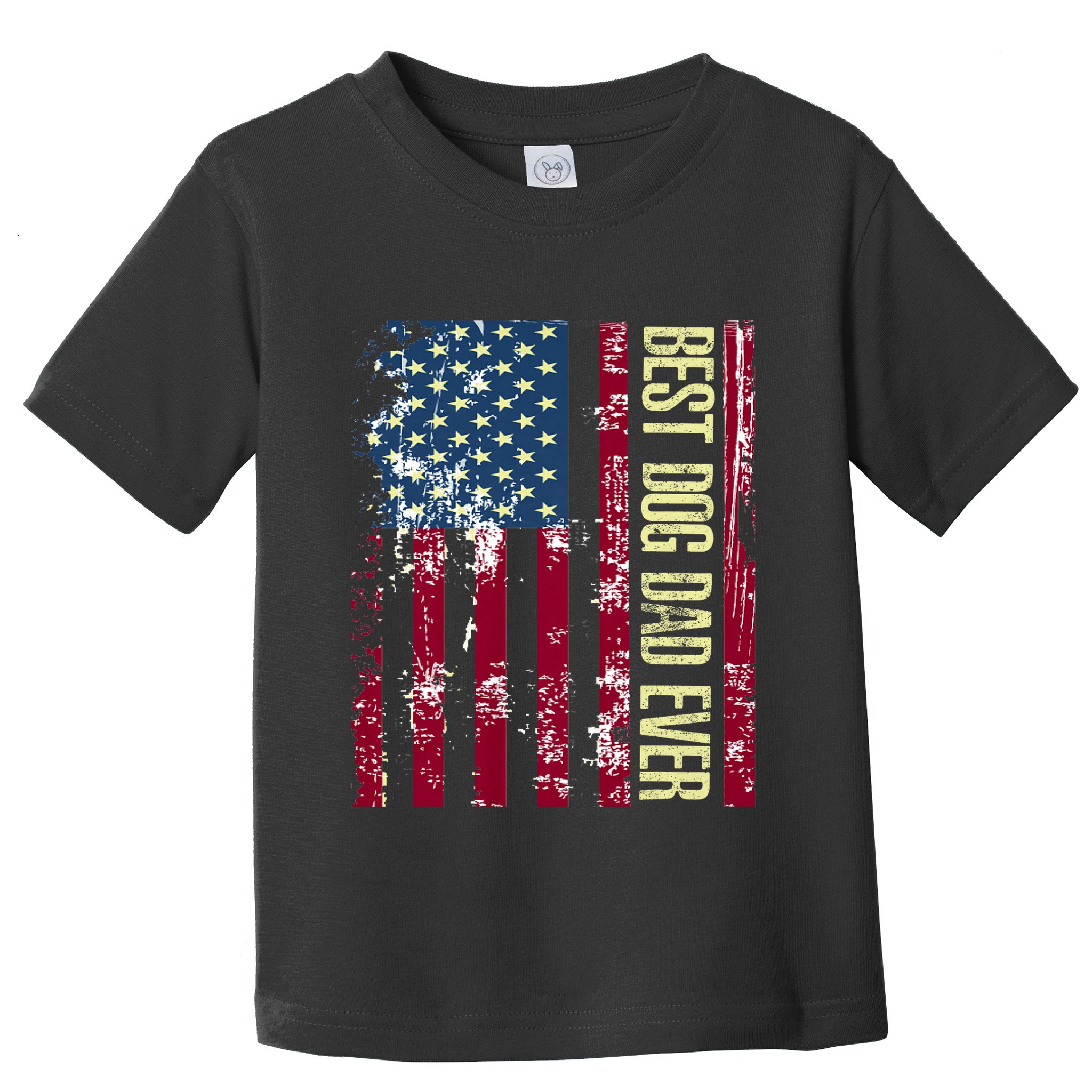 Best Dog Dad Ever Gift American Flag Fathers Day Toddler T-Shirt
