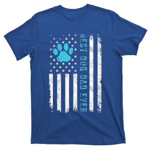 Best Dog Dad Ever US American Flag Puppy Lover Paw T-Shirt