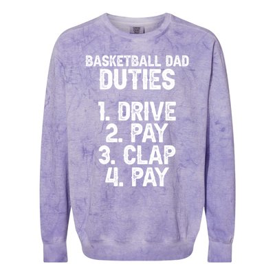 Basketball Dad Duties Dad Of A Basketball Player Father Cute Gift Colorblast Crewneck Sweatshirt