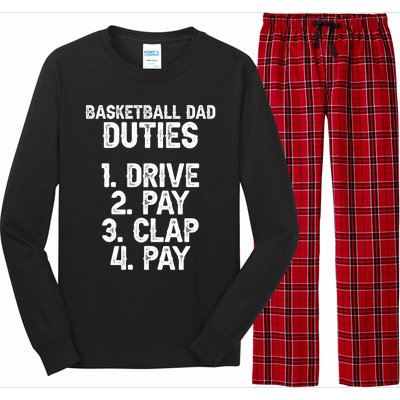 Basketball Dad Duties Dad Of A Basketball Player Father Cute Gift Long Sleeve Pajama Set