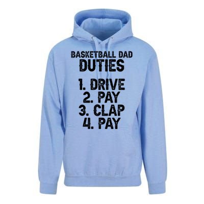 Basketball Dad Duties Dad Of A Basketball Player Father Cute Gift Unisex Surf Hoodie