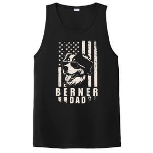 Berner Dog Dad American Flag Gifts For Best Father Daddy PosiCharge Competitor Tank