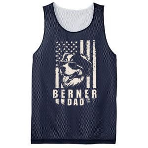 Berner Dog Dad American Flag Gifts For Best Father Daddy Mesh Reversible Basketball Jersey Tank