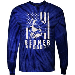 Berner Dog Dad American Flag Gifts For Best Father Daddy Tie-Dye Long Sleeve Shirt