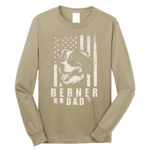 Berner Dog Dad American Flag Gifts For Best Father Daddy Long Sleeve Shirt