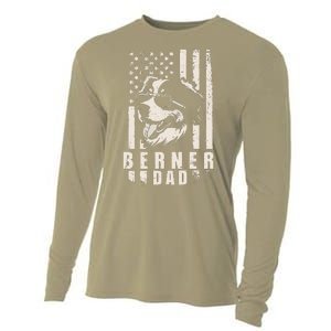 Berner Dog Dad American Flag Gifts For Best Father Daddy Cooling Performance Long Sleeve Crew