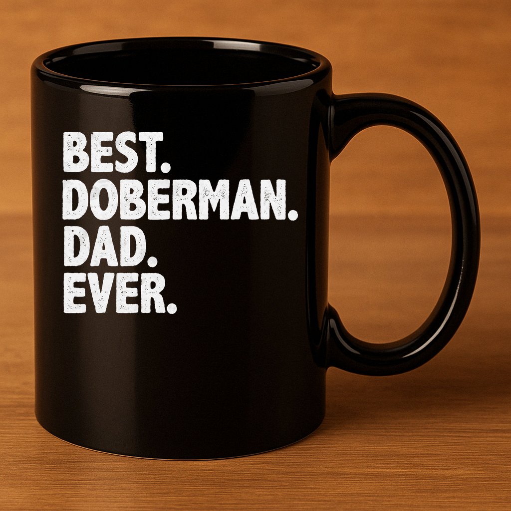 Best Doberman Dad Ever Funny Dog Owner Father's Day 11oz C Handle Ceramic Mug