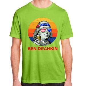 Ben Drankin Drinking Funny 4th Of July USA Merica America Adult ChromaSoft Performance T-Shirt