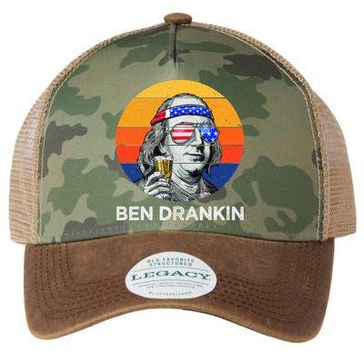 Ben Drankin Drinking Funny 4th Of July USA Merica America Legacy Tie Dye Trucker Hat