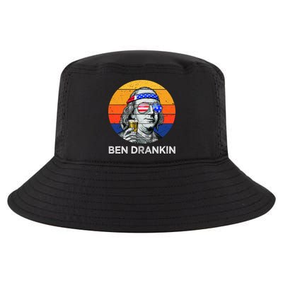 Ben Drankin Drinking Funny 4th Of July USA Merica America Cool Comfort Performance Bucket Hat