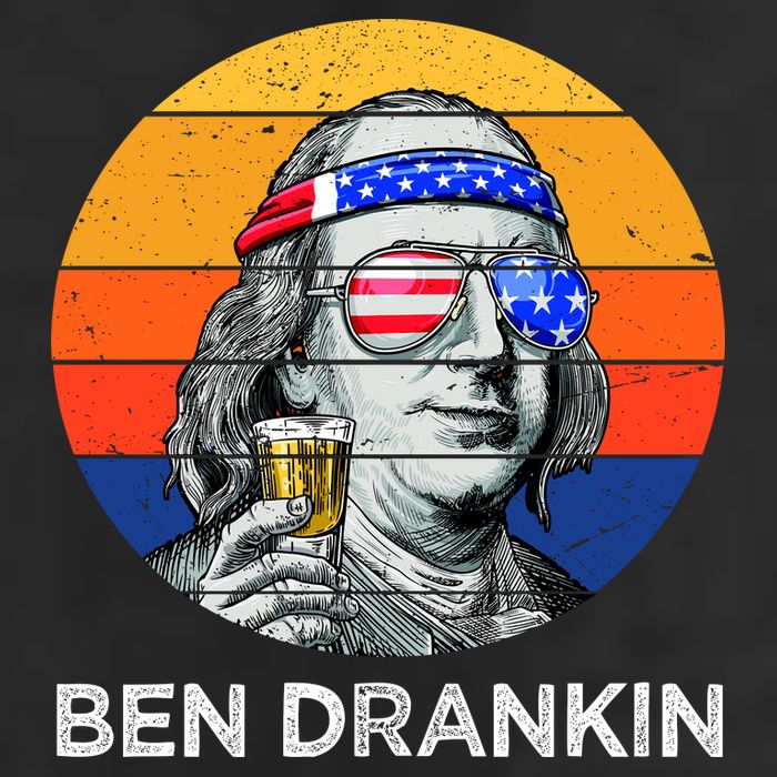Ben Drankin Drinking Funny 4th Of July USA Merica America 7 Panel Mesh Trucker Snapback Hat
