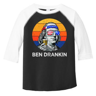 Ben Drankin Drinking Funny 4th Of July USA Merica America Toddler Fine Jersey T-Shirt