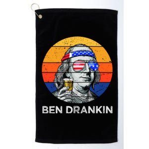 Ben Drankin Drinking Funny 4th Of July USA Merica America Platinum Collection Golf Towel