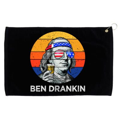 Ben Drankin Drinking Funny 4th Of July USA Merica America Grommeted Golf Towel