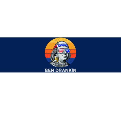 Ben Drankin Drinking Funny 4th Of July USA Merica America Bumper Sticker