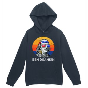 Ben Drankin Drinking Funny 4th Of July USA Merica America Urban Pullover Hoodie