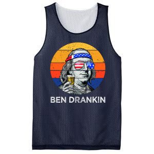 Ben Drankin Drinking Funny 4th Of July USA Merica America Mesh Reversible Basketball Jersey Tank