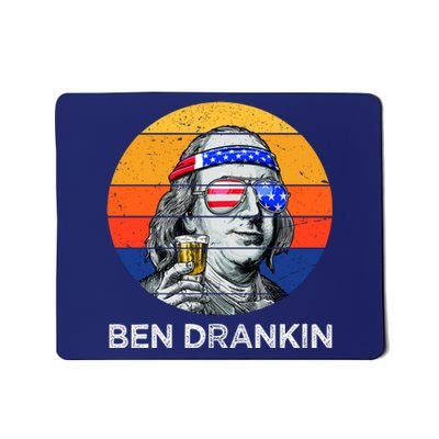 Ben Drankin Drinking Funny 4th Of July USA Merica America Mousepad