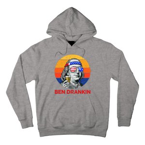 Ben Drankin Drinking Funny 4th Of July USA Merica America Hoodie