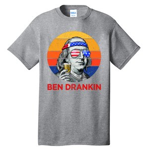 Ben Drankin Drinking Funny 4th Of July USA Merica America Tall T-Shirt