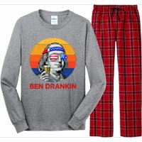 Ben Drankin Drinking Funny 4th Of July USA Merica America Long Sleeve Pajama Set