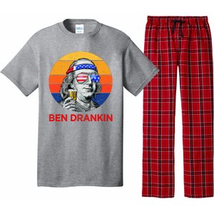 Ben Drankin Drinking Funny 4th Of July USA Merica America Pajama Set