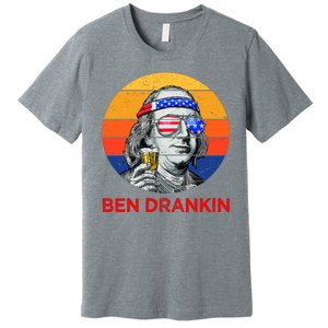 Ben Drankin Drinking Funny 4th Of July USA Merica America Premium T-Shirt