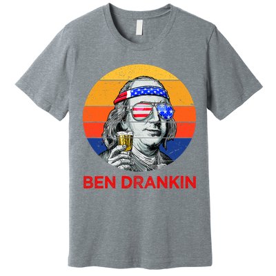 Ben Drankin Drinking Funny 4th Of July USA Merica America Premium T-Shirt