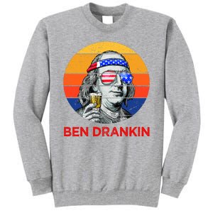 Ben Drankin Drinking Funny 4th Of July USA Merica America Tall Sweatshirt