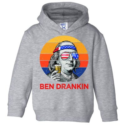 Ben Drankin Drinking Funny 4th Of July USA Merica America Toddler Hoodie