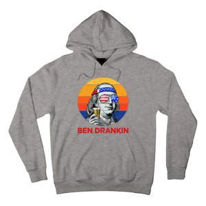 Ben Drankin Drinking Funny 4th Of July USA Merica America Tall Hoodie