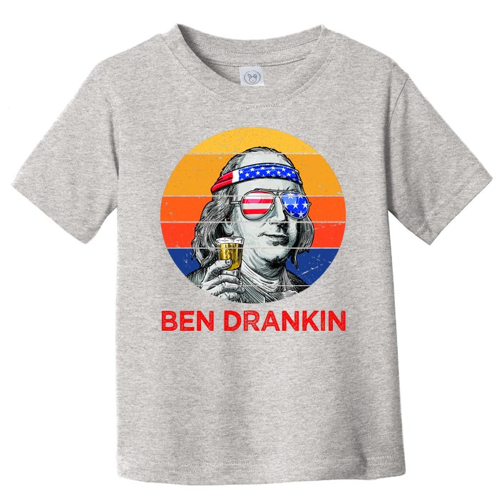 Ben Drankin Drinking Funny 4th Of July USA Merica America Toddler T-Shirt