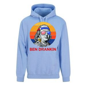 Ben Drankin Drinking Funny 4th Of July USA Merica America Unisex Surf Hoodie