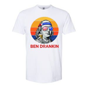 Ben Drankin Drinking Funny 4th Of July USA Merica America Softstyle CVC T-Shirt