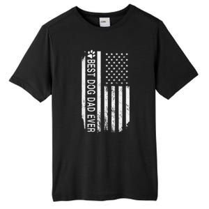 Best Dog Dad Ever American Flag Gift For Best Father Tall Fusion ChromaSoft Performance T-Shirt