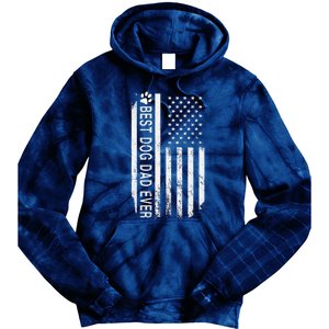 Best Dog Dad Ever American Flag Gift For Best Father Tie Dye Hoodie