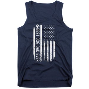 Best Dog Dad Ever American Flag Gift For Best Father Tank Top