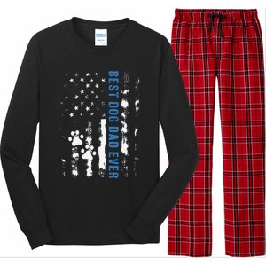 Best Dog Dad Ever American Flag FatherS Day Dog Lover Paw Long Sleeve Pajama Set