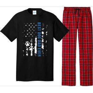 Best Dog Dad Ever American Flag FatherS Day Dog Lover Paw Pajama Set