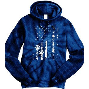 Best Dog Dad Ever American Flag FatherS Day Dog Lover Paw Tie Dye Hoodie