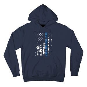 Best Dog Dad Ever American Flag FatherS Day Dog Lover Paw Tall Hoodie