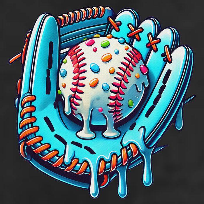 Baseball Drip Design Ice Cream Sprinkles Baseball Player Cool Comfort Performance Bucket Hat