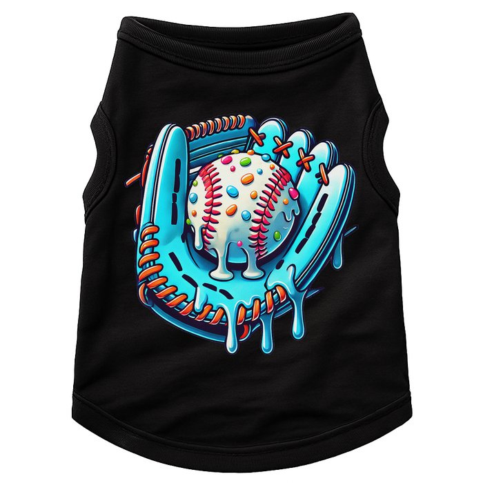 Baseball Drip Design Ice Cream Sprinkles Baseball Player Doggie Tank
