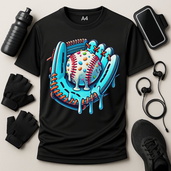 Baseball Drip Design Ice Cream Sprinkles Baseball Player Performance Shirt