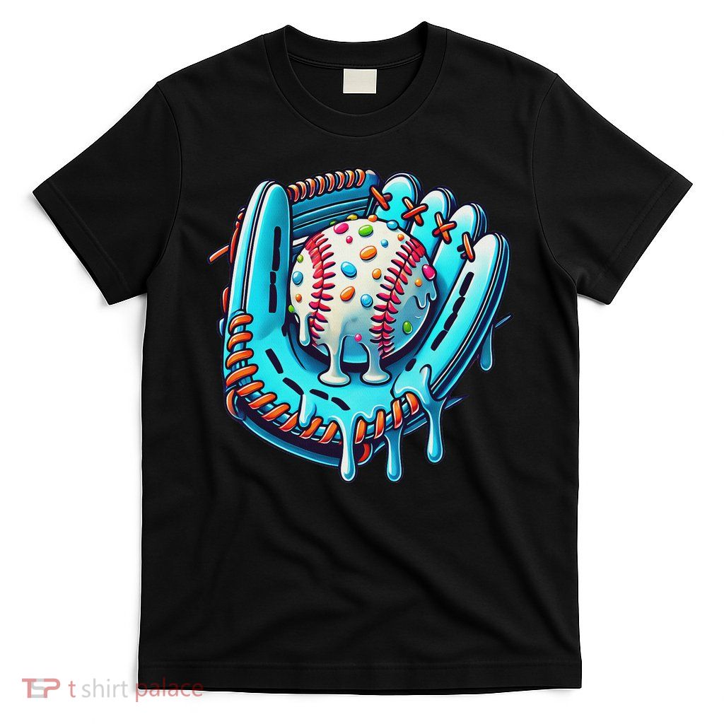 Baseball Drip Design Ice Cream Sprinkles Baseball Player T-Shirt