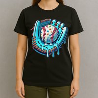 Baseball Drip Design Ice Cream Sprinkles Baseball Player T-Shirt