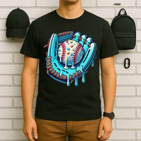 Baseball Drip Design Ice Cream Sprinkles Baseball Player T-Shirt
