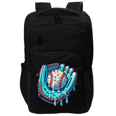 Baseball Drip Design Ice Cream Sprinkles Baseball Player Impact Tech Backpack