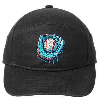 Baseball Drip Design Ice Cream Sprinkles Baseball Player 7-Panel Snapback Hat